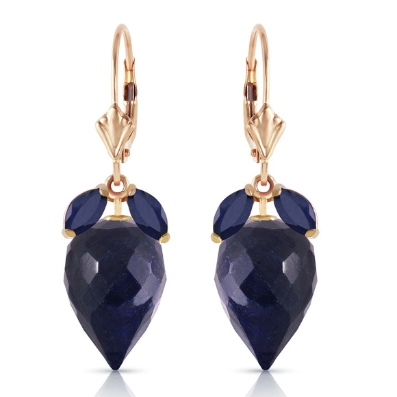 EARRING WITH DANGLING POINTY BRIOLETTE SAPPHIRES